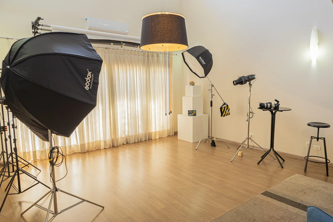 Equipamentos de luz do estúdio