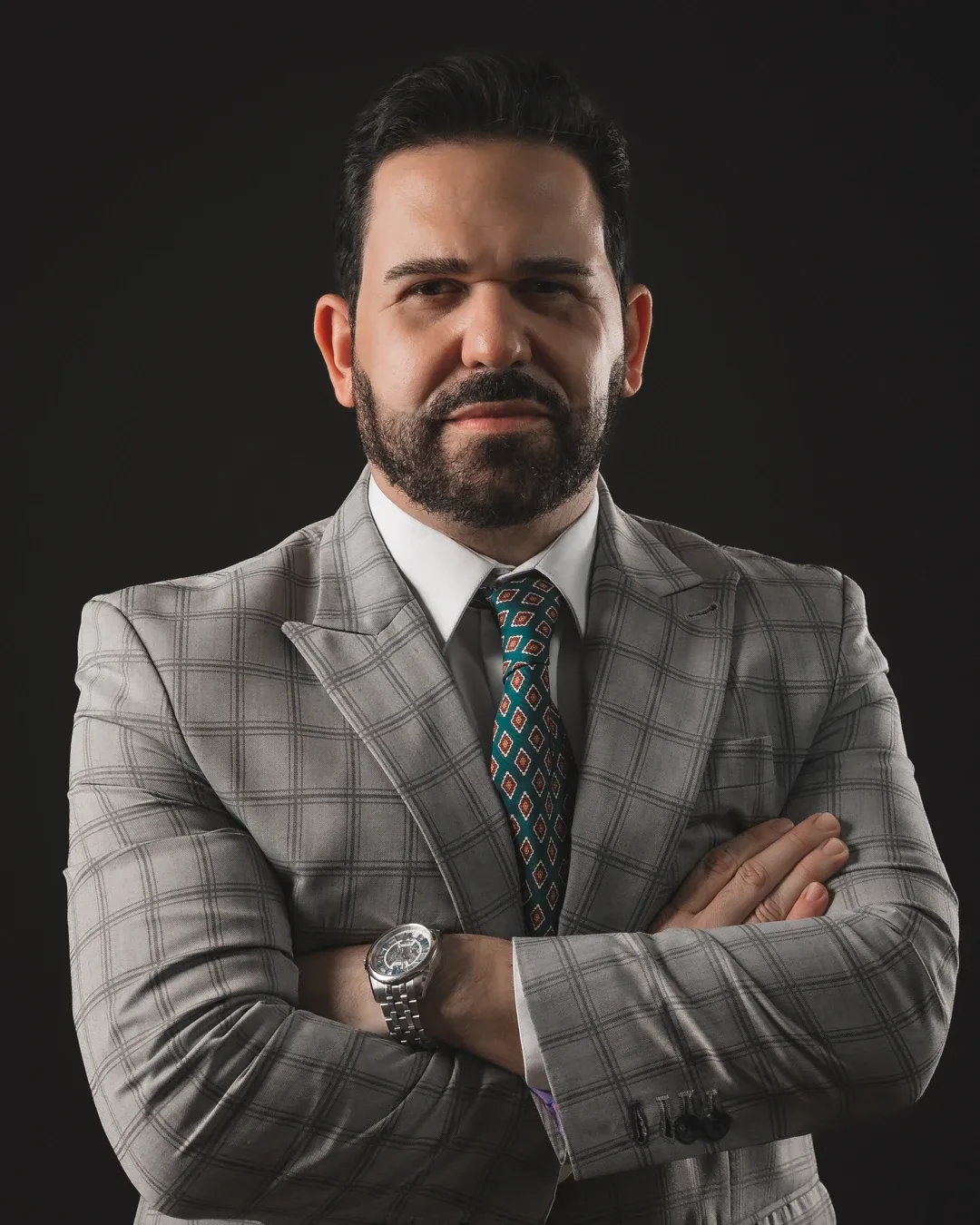Retrato corporativo de advogado em estúdio